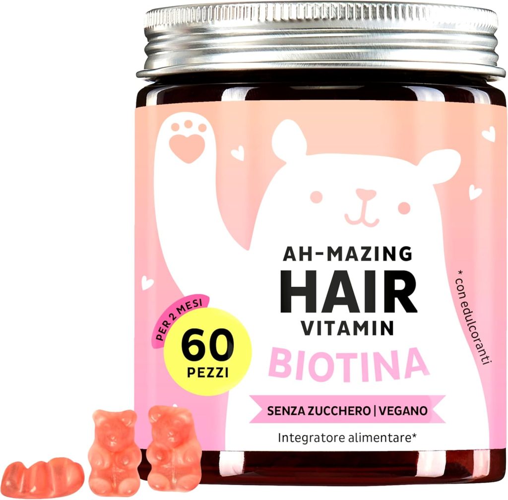 Contenitore di plastica Bears with Benefits Ah-mazing Hair Vitamin con orsetti gommosi di lato al contenitore